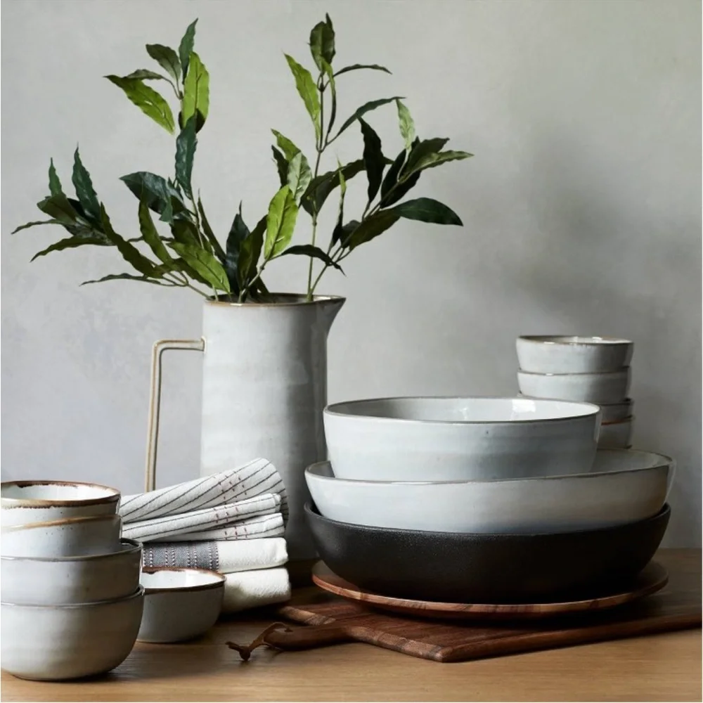 8" 4pk Stoneware Reactive Glaze Salad
Plate Set Gray - Hearth & Hand - Picture 4 of 8